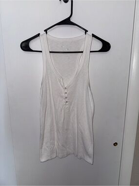 Aerie White Ribbed Tank